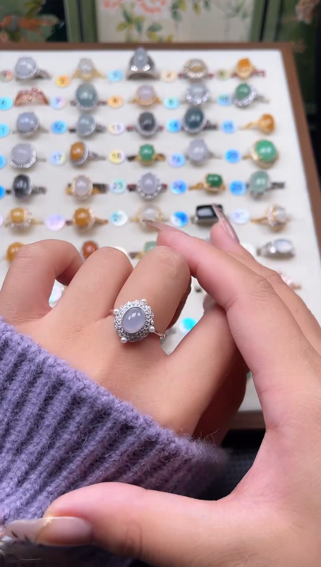 【闪购商品】翡翠戒指银S925镶嵌天然A货翡翠戒指