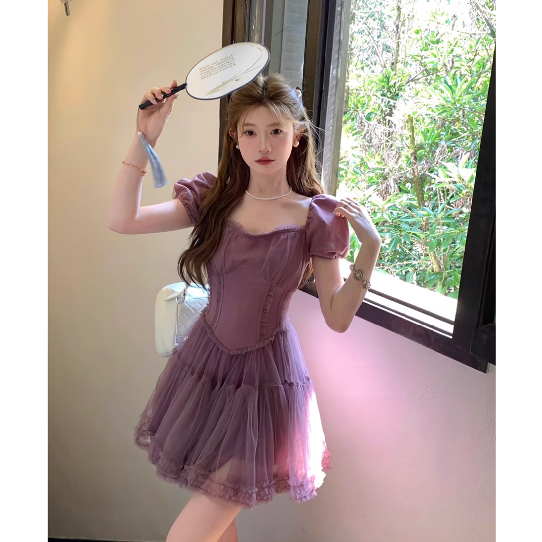 【小美】法式芭蕾风超仙收腰生日小礼裙公主蓬蓬绝美连衣裙10866