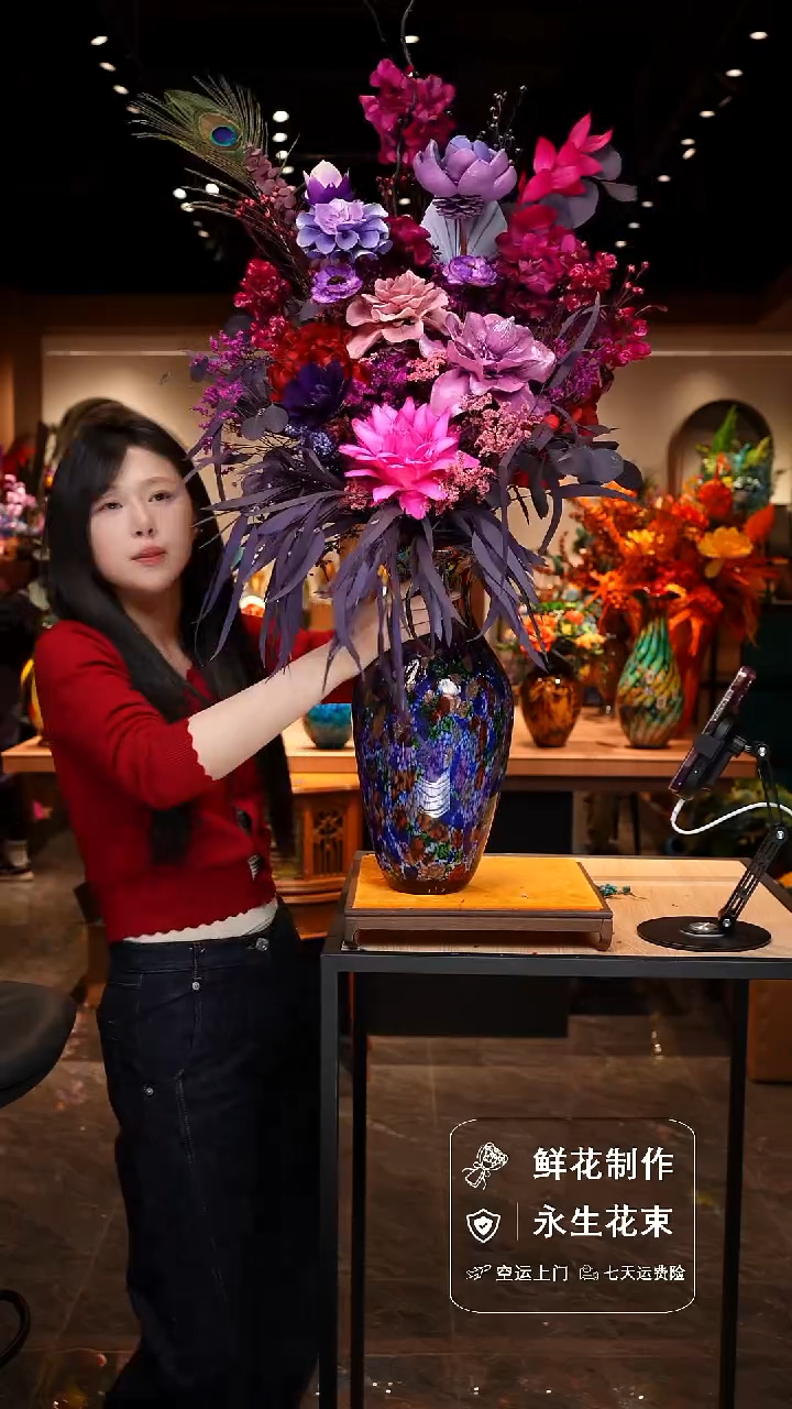 瓶手工花器花束空运包邮送货上门-以图片为准
