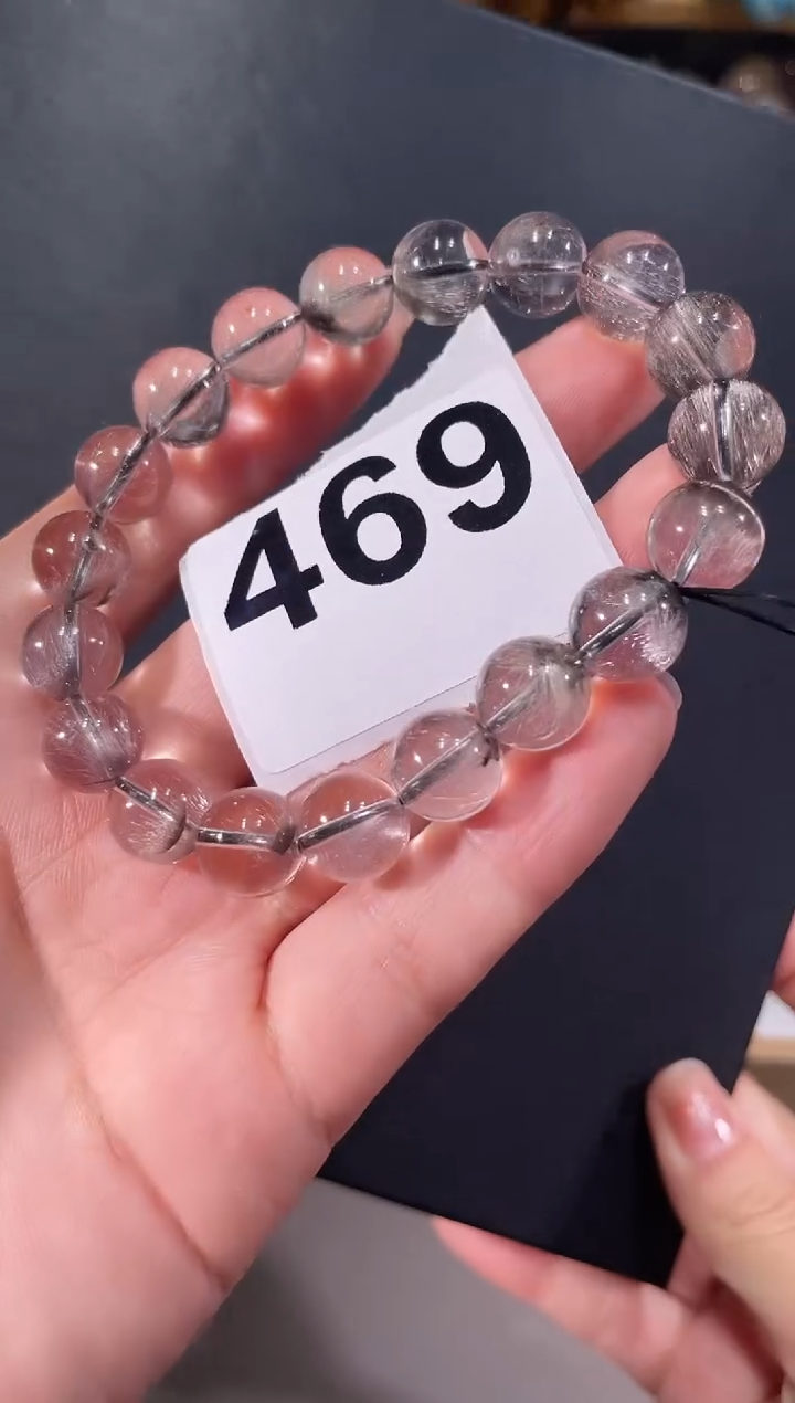 未镶嵌手链水晶469黑银钛手链10+