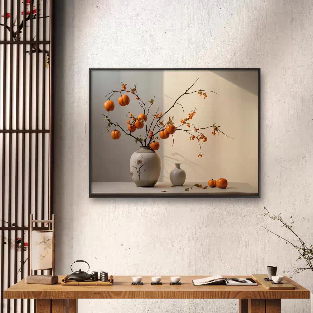 柿柿如意手工砂岩装饰画肌理画厨房北欧风餐厅电表箱走廊卧室挂画