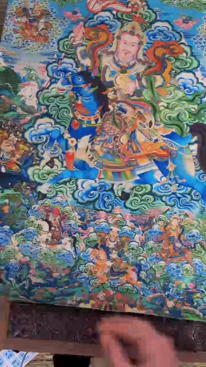 装裱画精品手绘唐卡链接--A131八马财