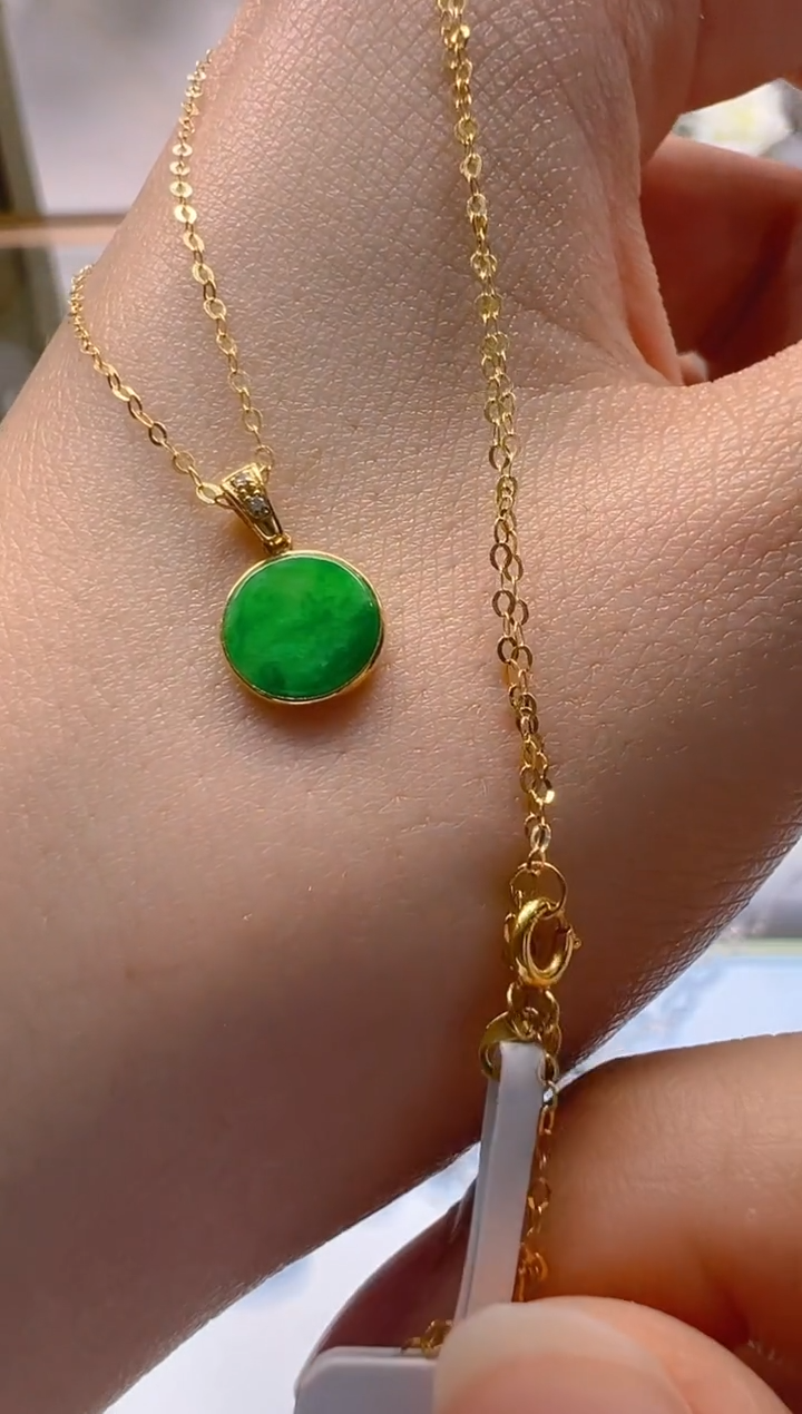 【闪购商品】翡翠18K金镶嵌套链多样性团购发一件