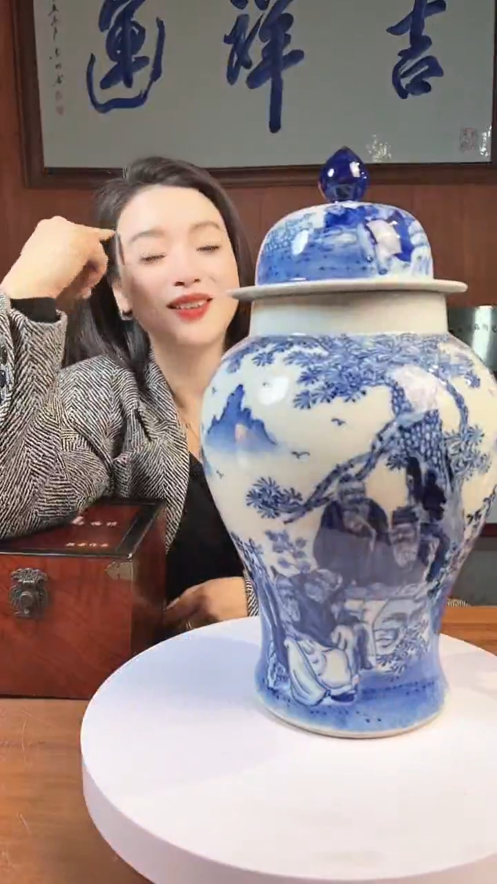 摆件陶景德镇陶瓷青花摆件31