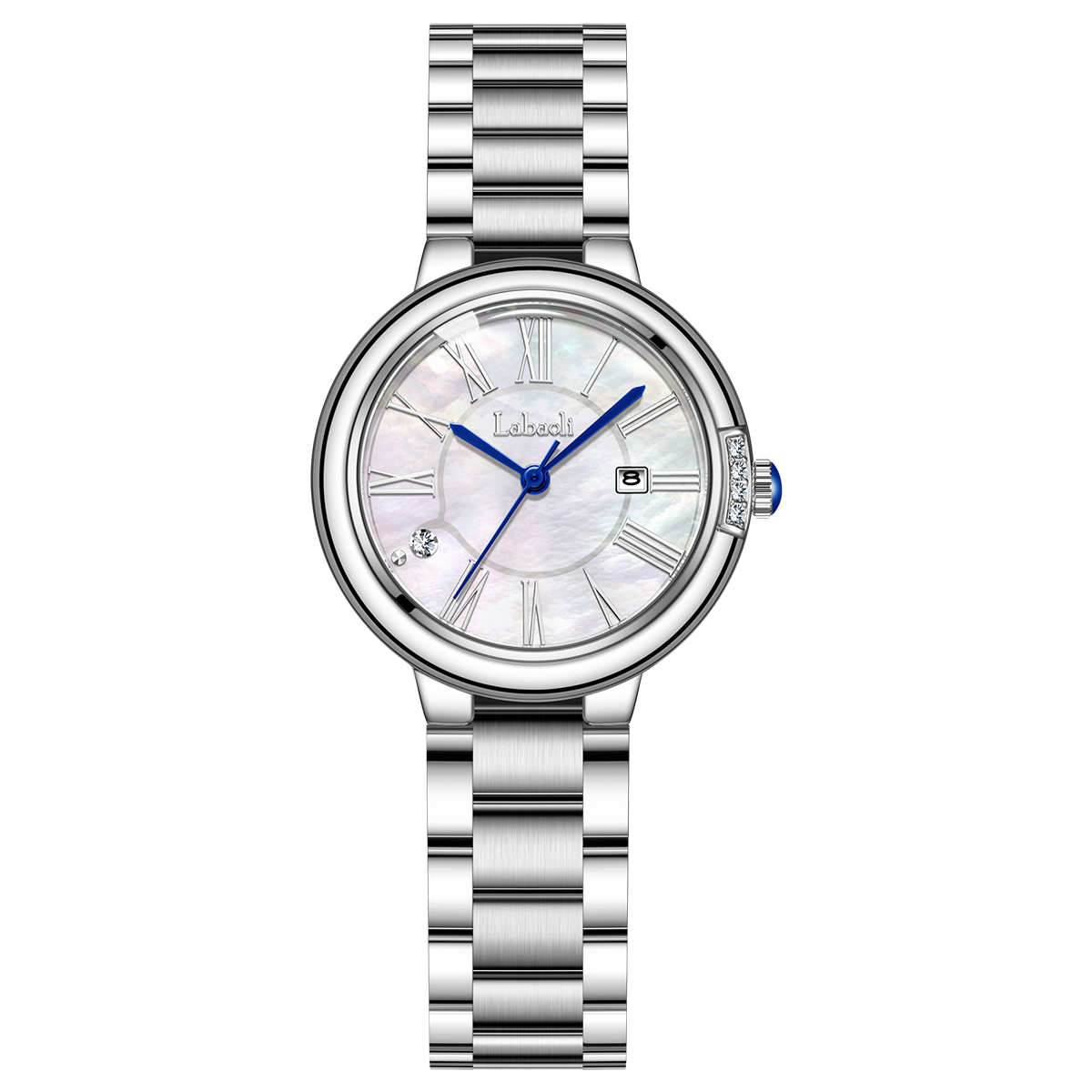 2025款泡泡系列 女士轻奢腕表时尚百搭女表日历款（星星）贝母白盘