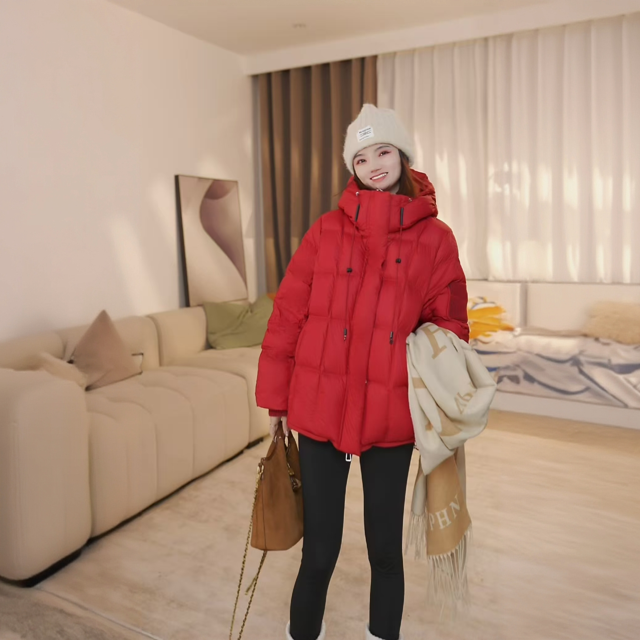 【95鹅绒】顶奢高货2025冬季一手长连帽保暖加厚羽绒服