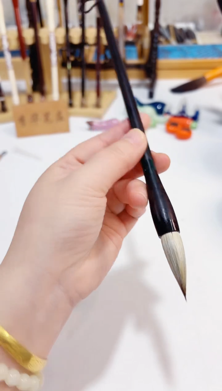 红狐兼毫 黑檀杆作品兼毫毛笔1支 偏软型定制款