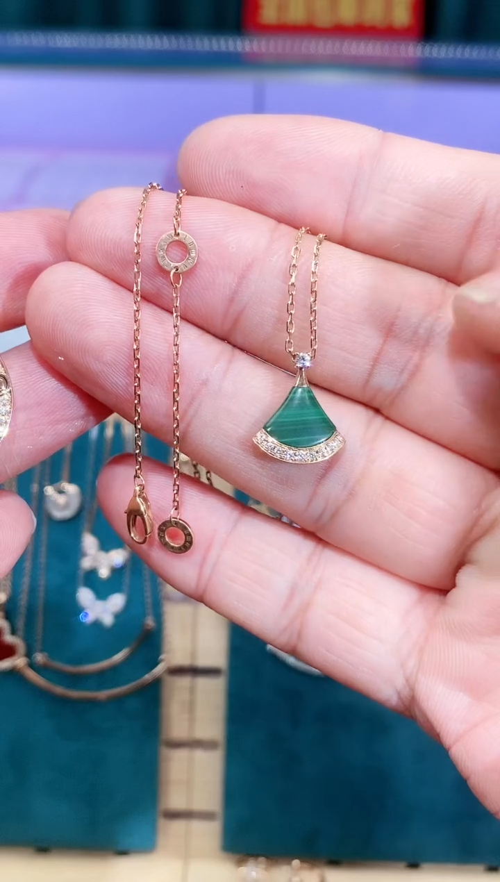 【闪购商品】钻石颈饰18K金镶嵌18K金钻石扇子套链