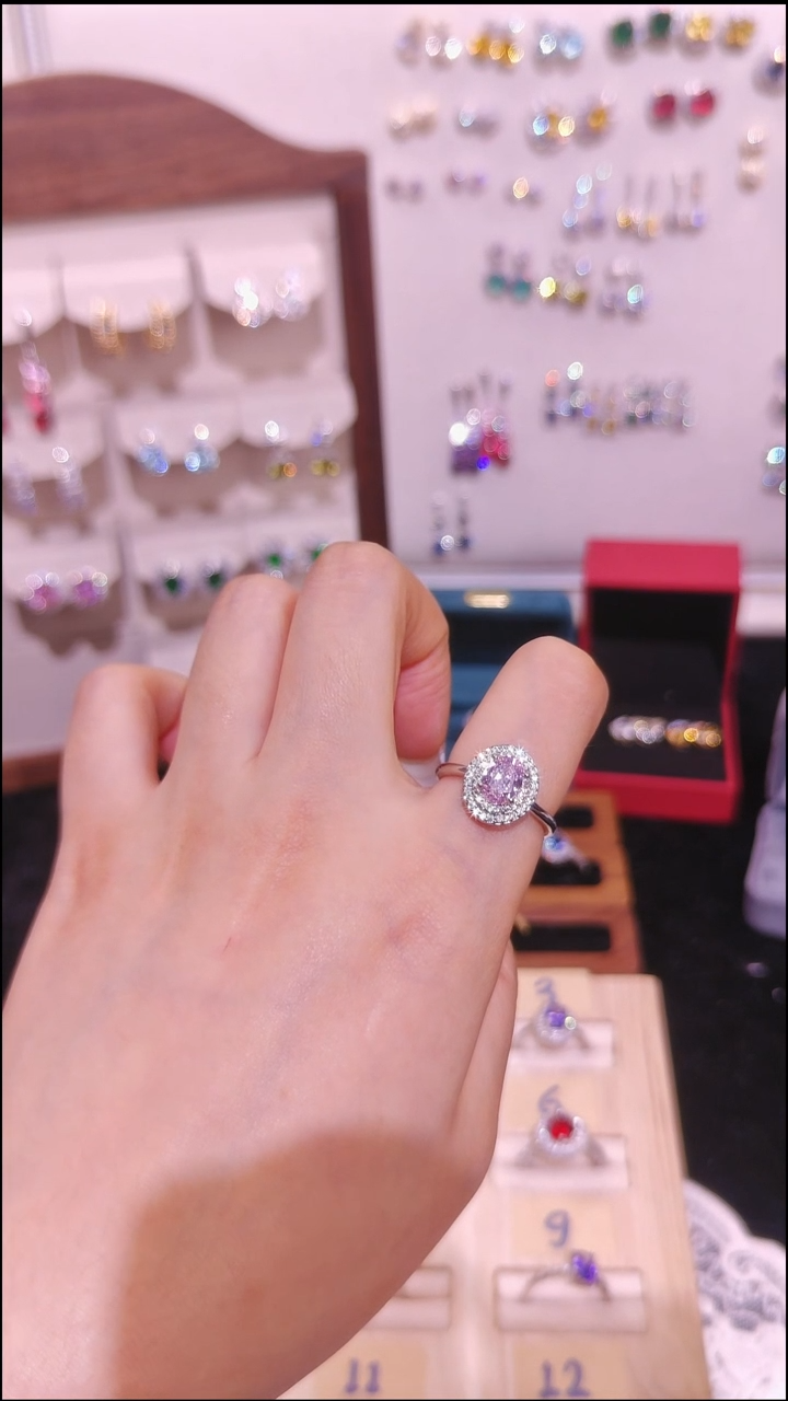 合金无粉色戒指 