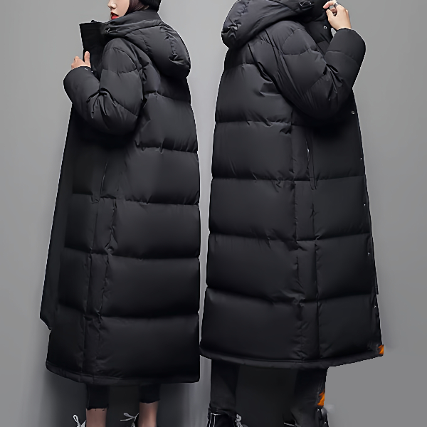 东北白鸭绒羽绒服女男长款过膝冬季加厚2025新款情侣宽松外套中戏