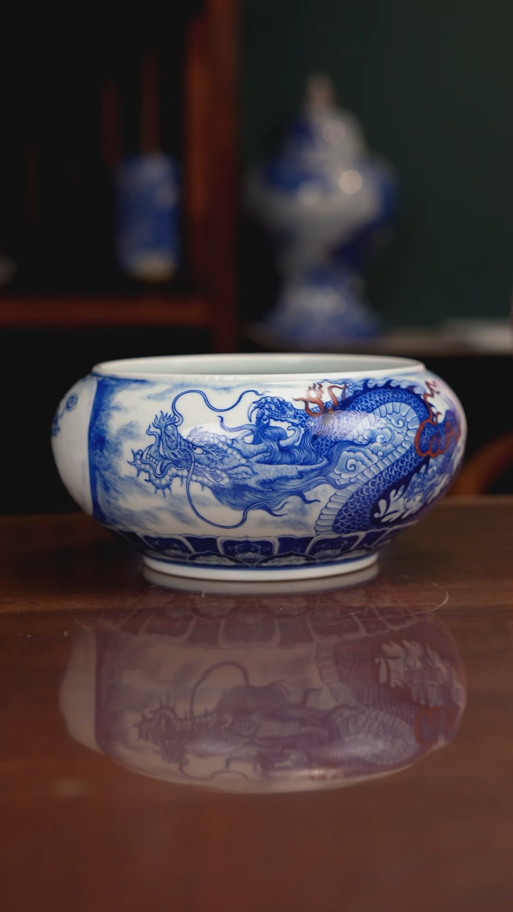 自成堂柴窑青花釉里红