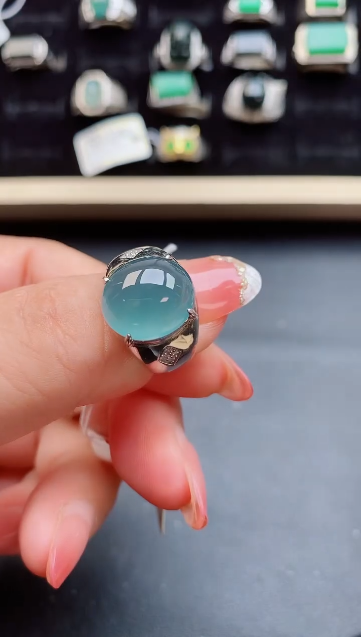 【闪购商品】翡翠戒指银S925镶嵌50800