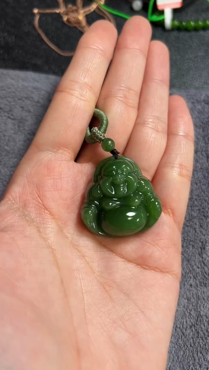 【闪购商品】和田玉（碧玉）颈饰未镶嵌碧玉31×31×12左右