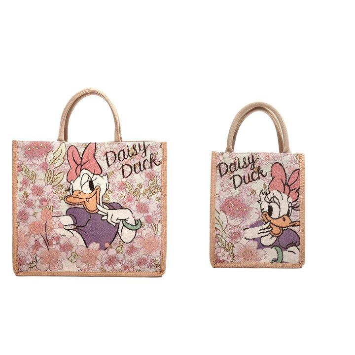 阪织屋迪士尼黛西正版联名方口托特包复古刺绣拼接包手提包单肩包