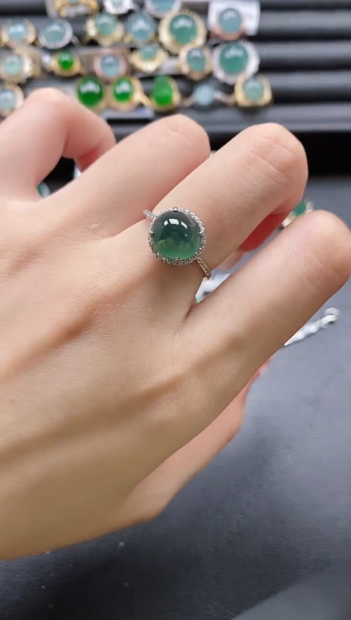 【闪购商品】翡翠戒指银S925镶嵌51151