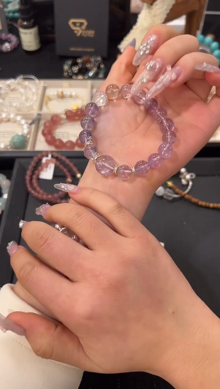 未镶嵌手链水晶紫黄晶晶设计款手串
