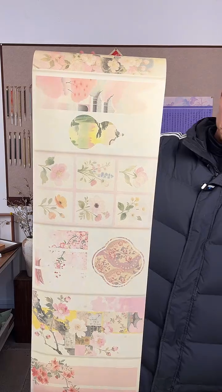 闲鹤斋小美女珠光云母长卷