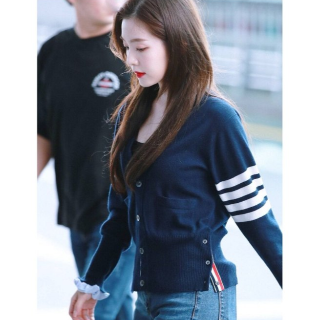 未使用 THOMBROWNE 四杠羊绒开衫 深蓝色/40