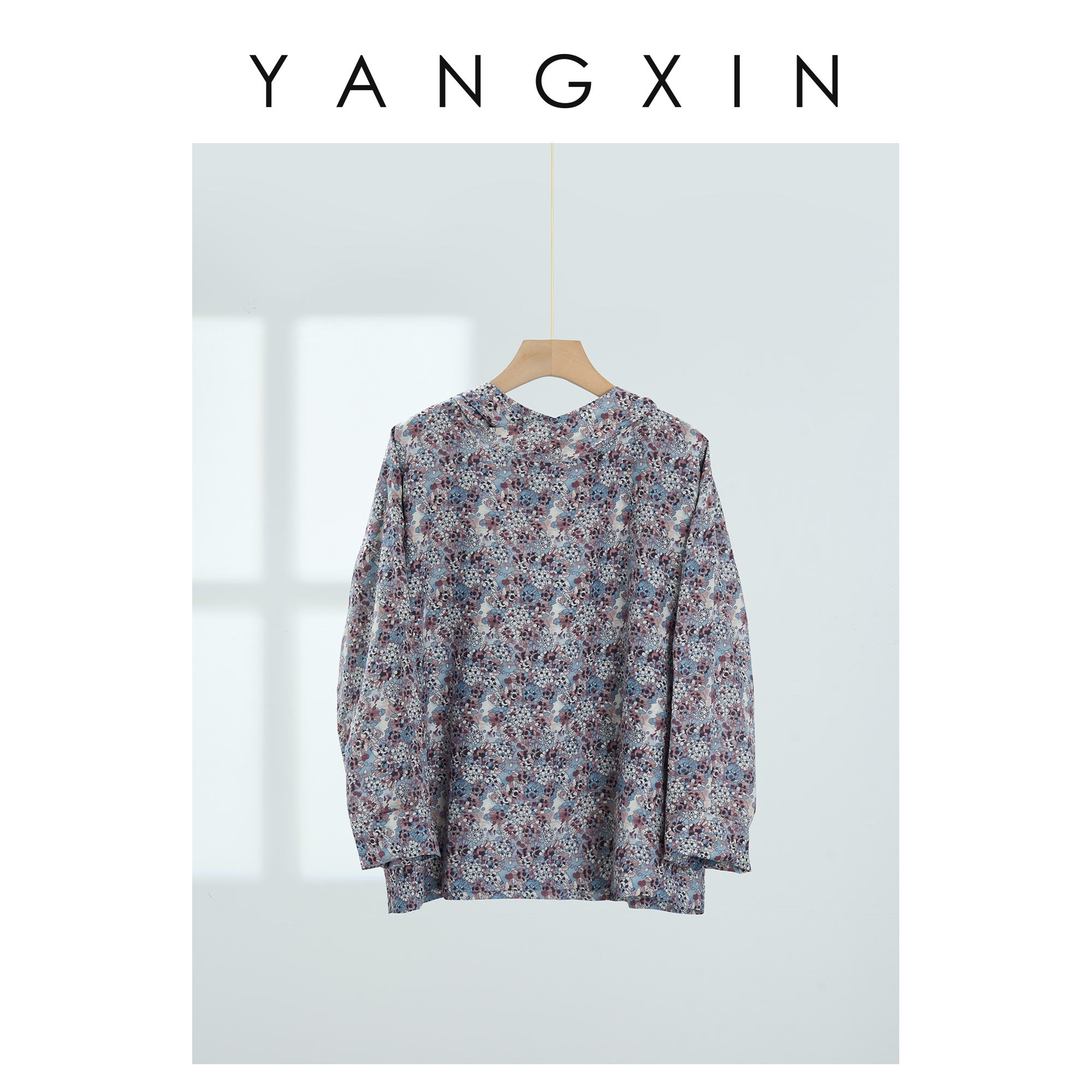 【无龄·杨昕】“花漾帽衫”文艺碎花上衣印花帽衫SS07264