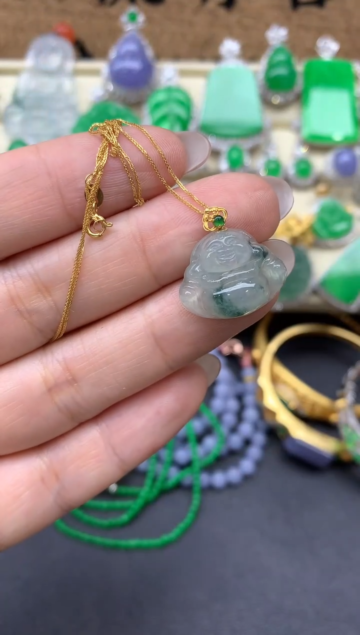 【闪购商品】翡翠颈饰18K金镶嵌58-中国好珍宝