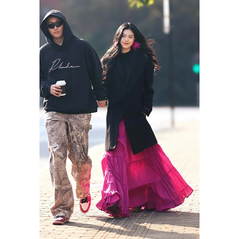 2025春季新款黑色高级感宽松显瘦西装外套女小众气质蓬蓬半身裙