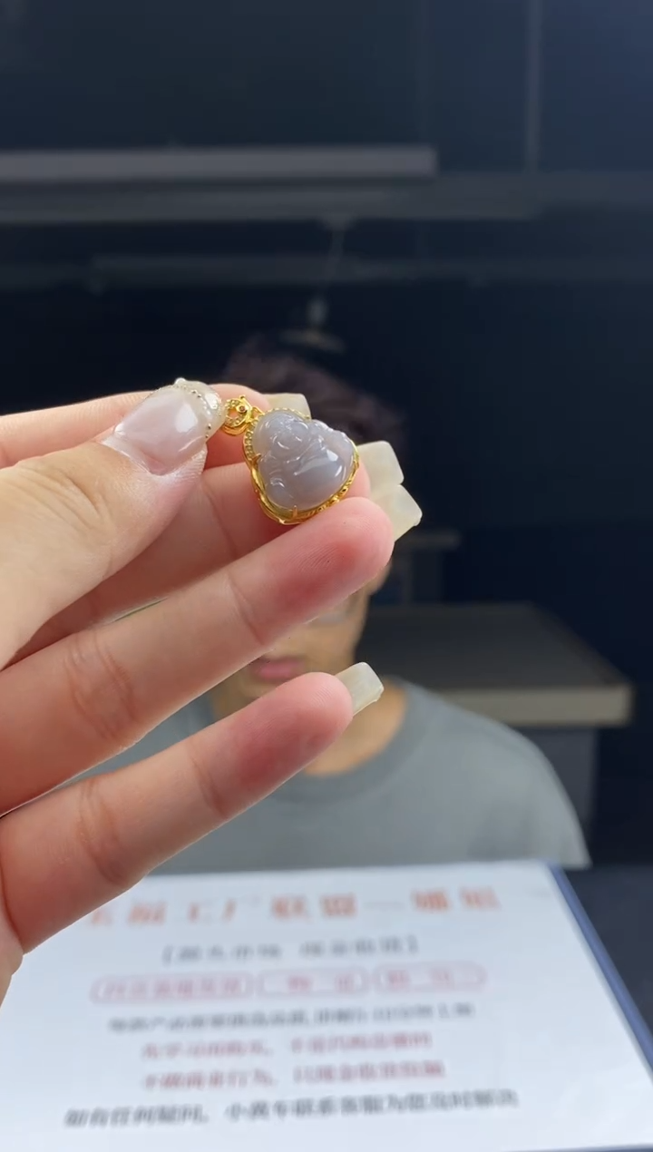 和田玉银S925镶嵌吊坠(不含链)多样性-吊坠-D9869