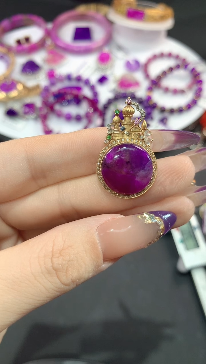 苏纪石（舒俱来）18K金镶嵌.吊坠