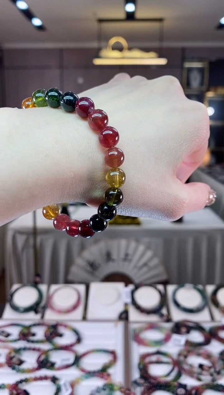 【闪购商品】碧玺单圈手串8mm+未镶嵌一物一证dan