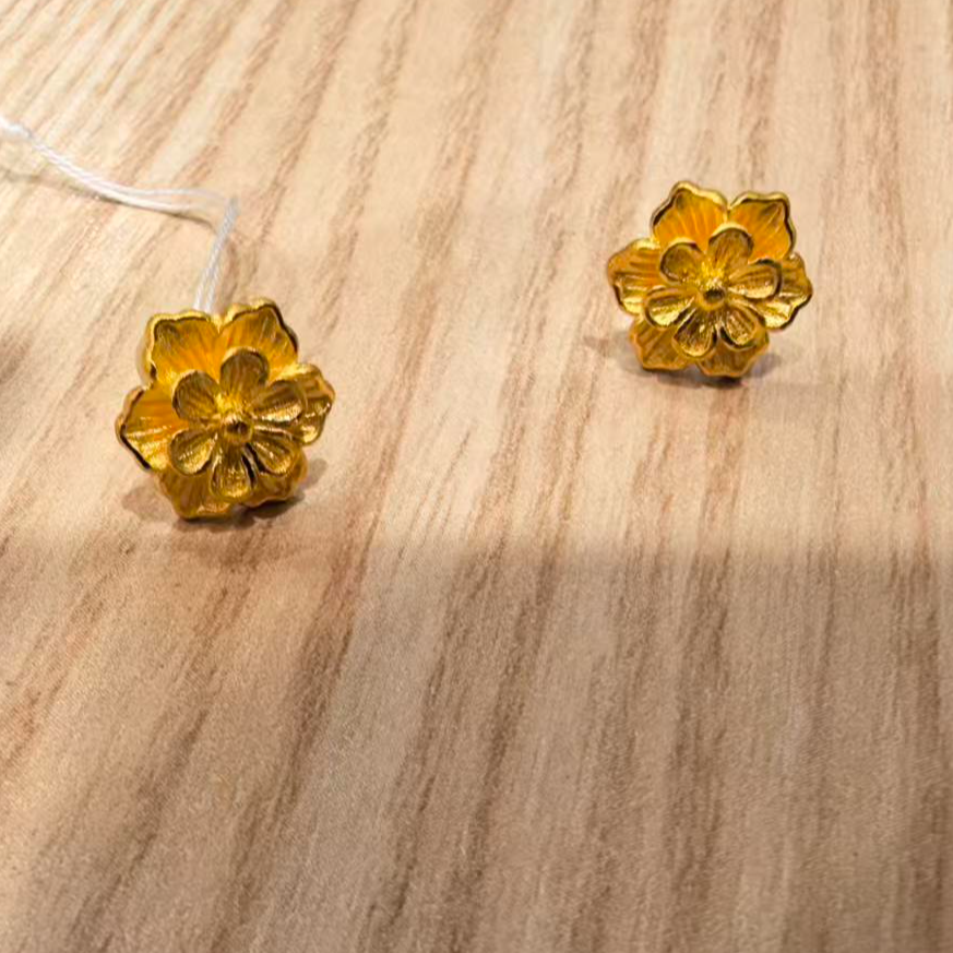 CBAI/菜百足金耳钉
