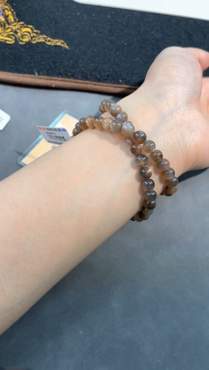 【闪购商品】长石颈饰未镶嵌96号黑金骨干多圈6mm