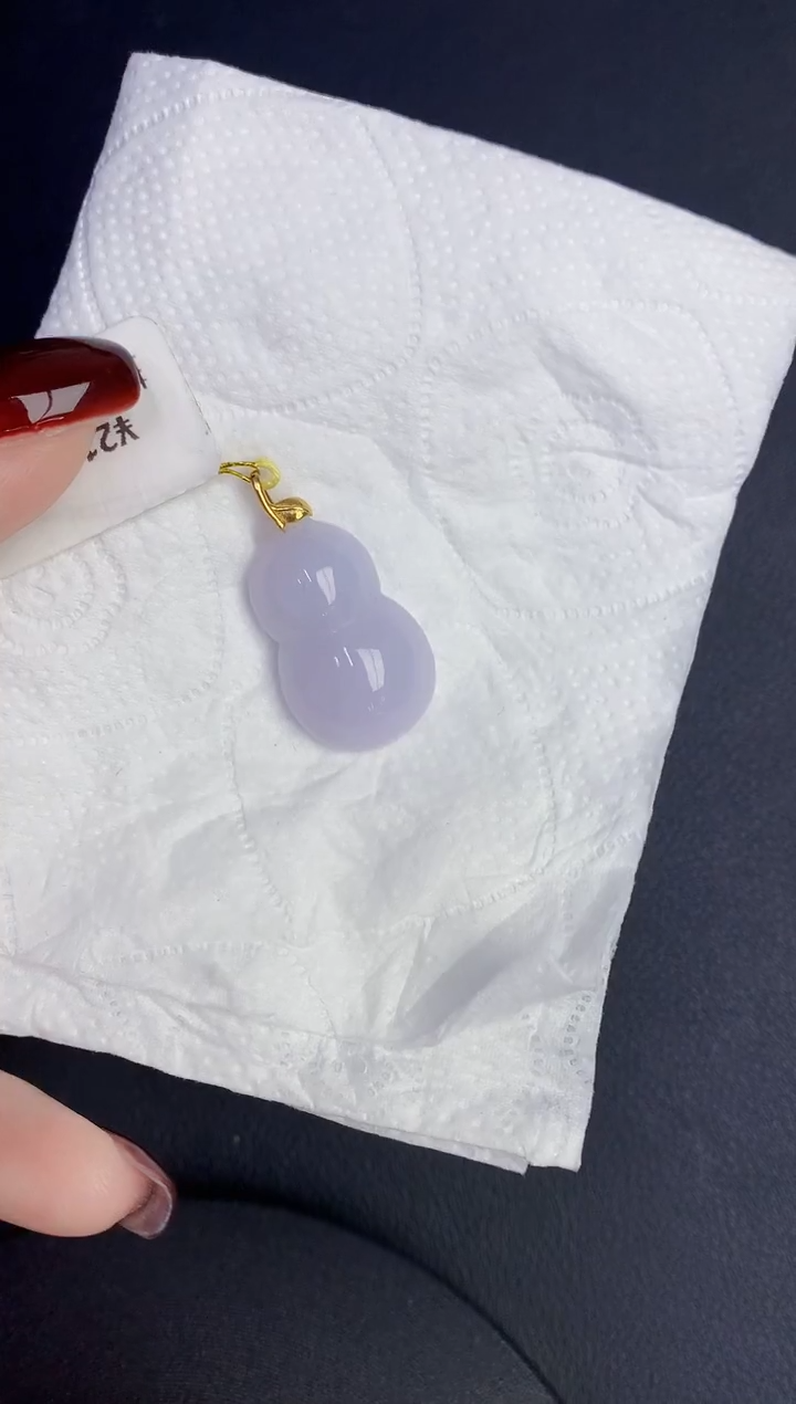 颈饰18K金镶嵌翡翠缅甸天然翡翠a货