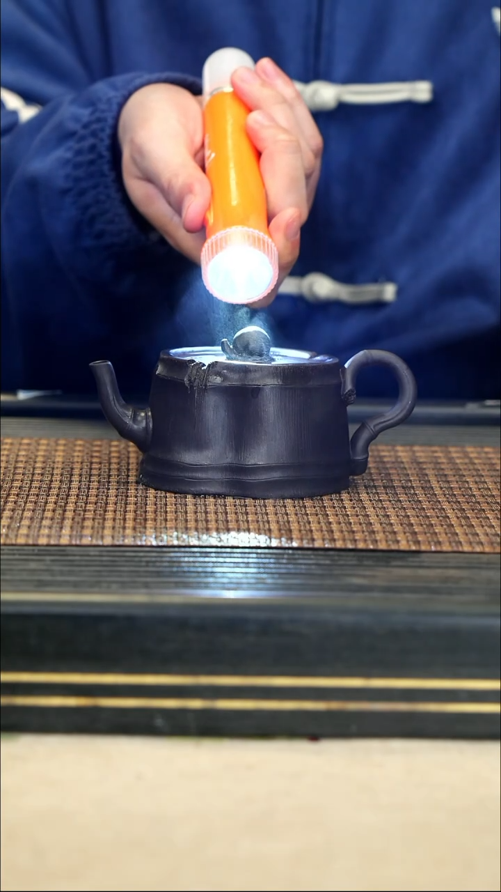 【闪购商品】紫砂茶壶76云雾天青 竹段