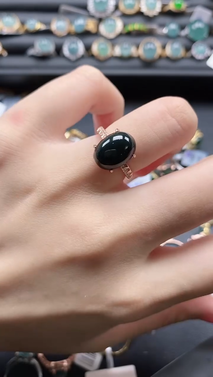 【闪购商品】翡翠戒指银S925镶嵌1111