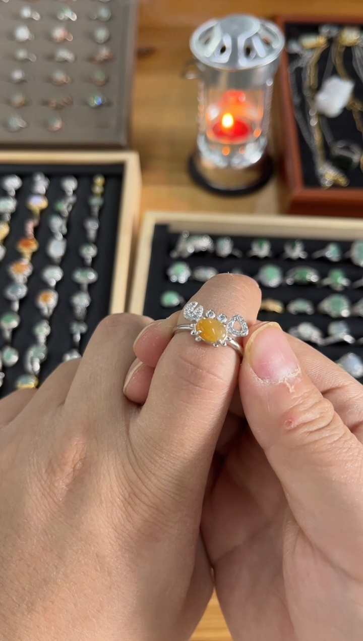 【闪购商品】翡翠戒指银S925镶嵌戒指