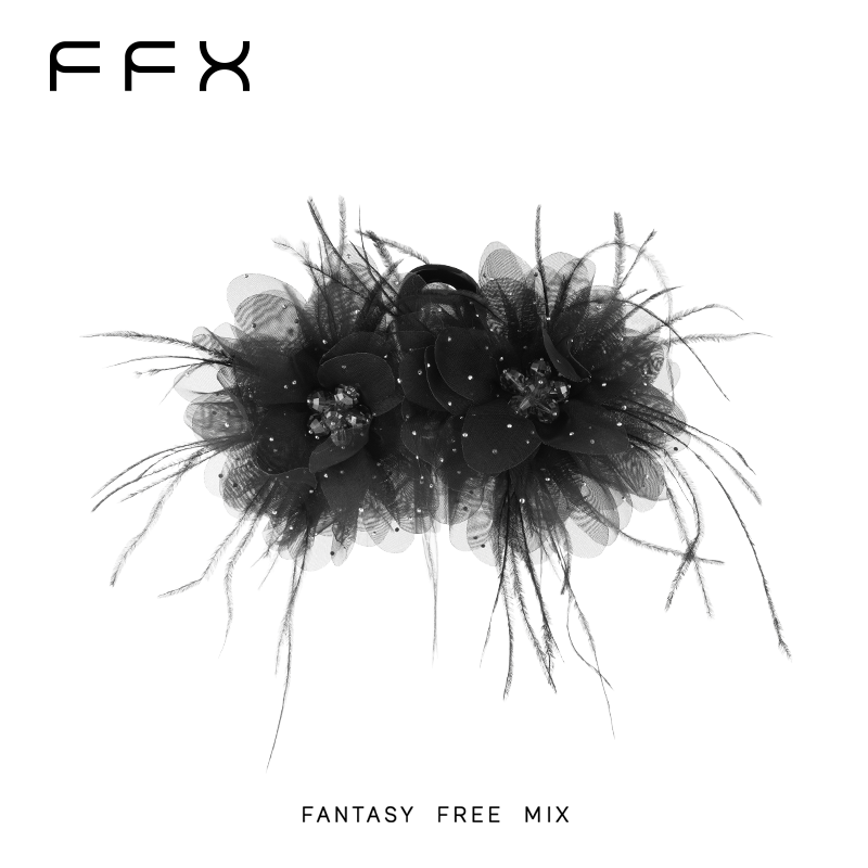 FANTASY FREE MIX【舞池星河】高级立体花片氛围感羽毛显发量抓夹