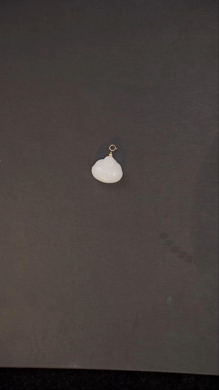 吊坠(不含链)18K金镶嵌和田玉吊坠