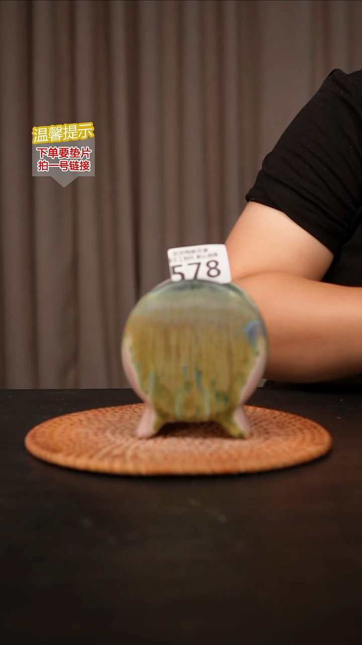 瓷片578鼓盆小号口6*4高10