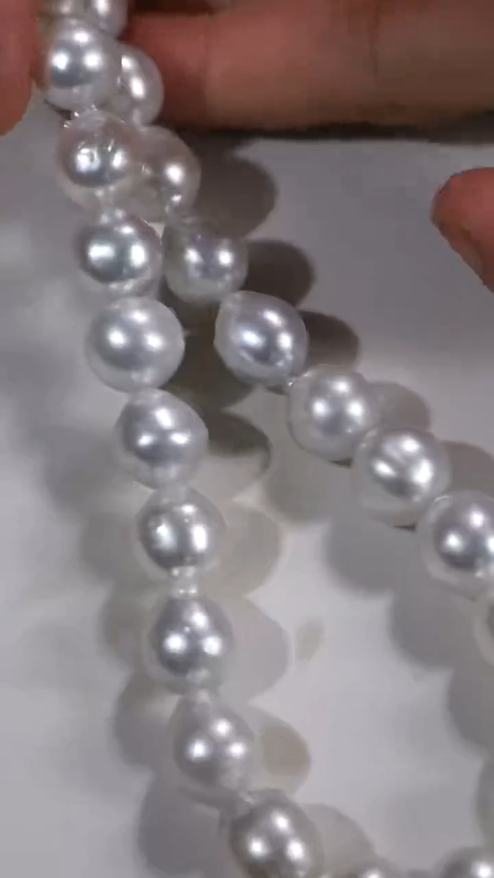 项链银S925镶嵌海水珍珠澳白巴洛克全珠项链（多样性发其一）