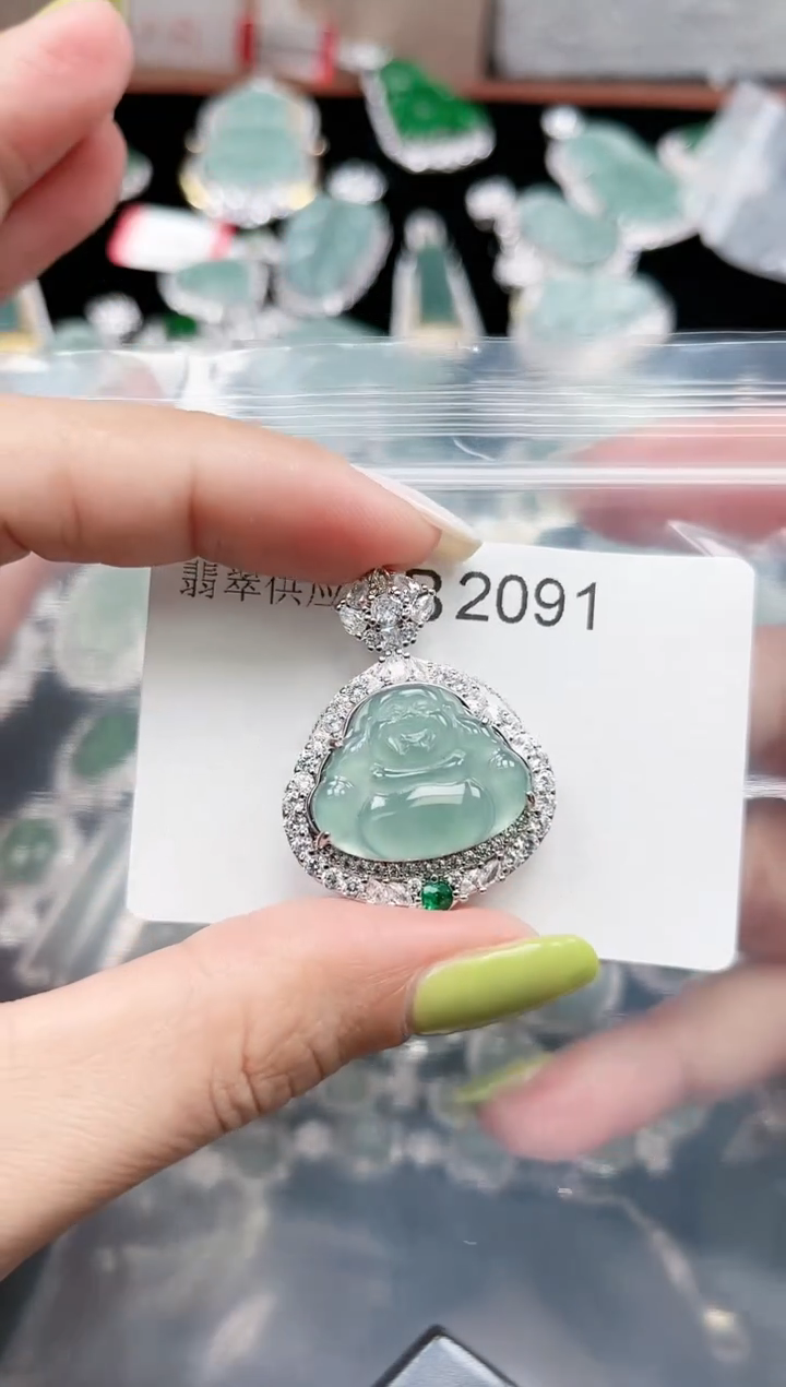 【闪购商品】翡翠颈饰未镶嵌赠皮绳2091