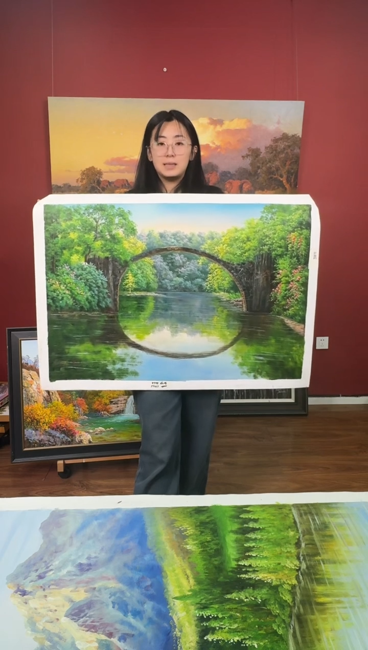油画【25号】约90*60cm丨朝鲜原创纯手绘孤品油画丨顺丰包邮