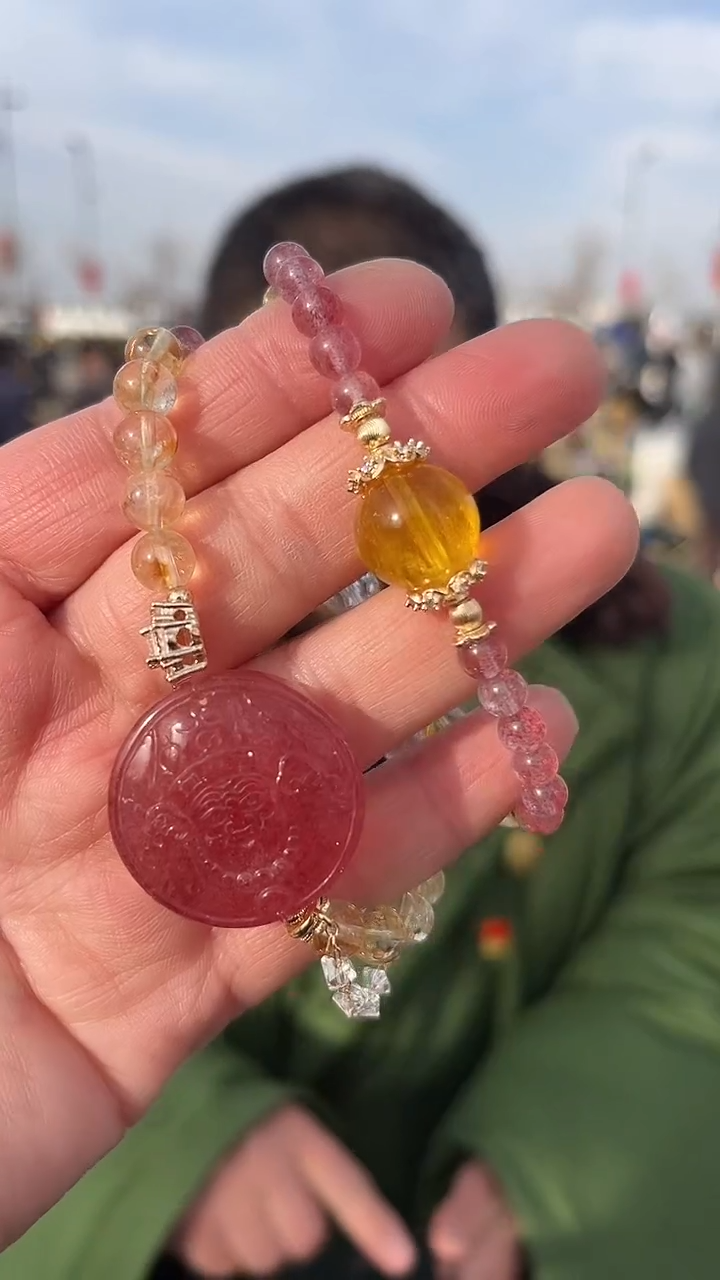 【闪购商品】黄晶手链未镶嵌天然DIY手串多样性发一6mm