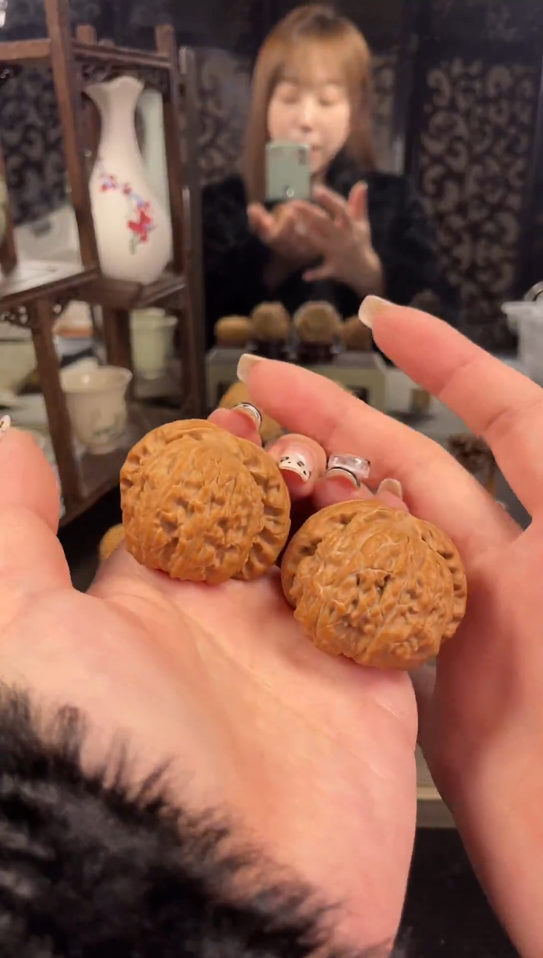 【闪购商品】文玩核桃把件白狮子42尺-10