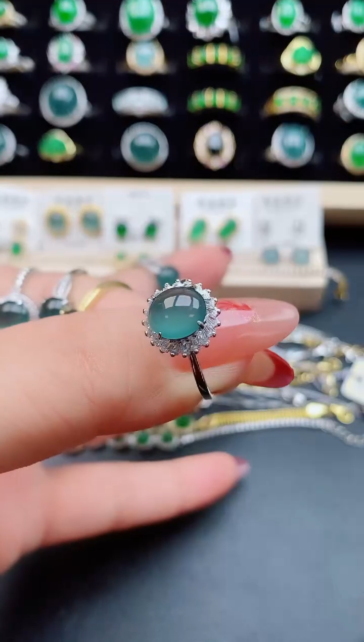 【闪购商品】翡翠戒指银S925镶嵌3131