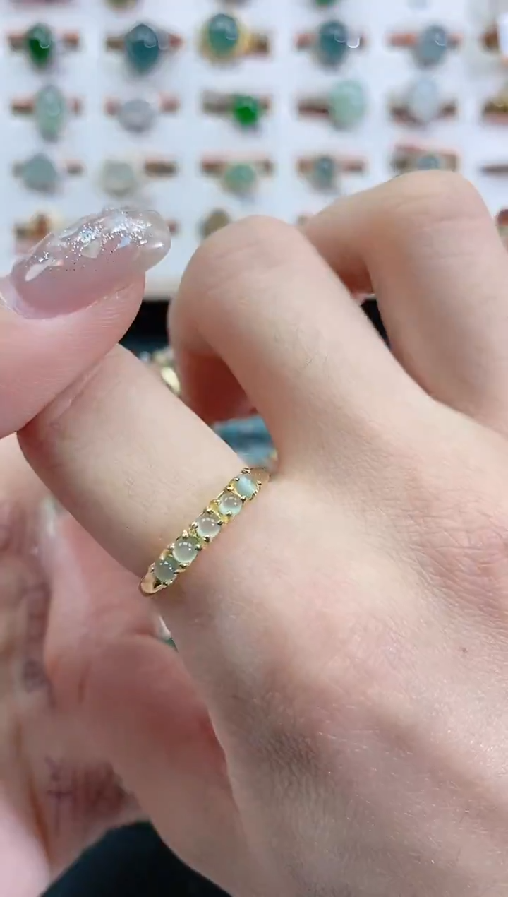 银S925镶嵌戒指翡翠天然翡翠