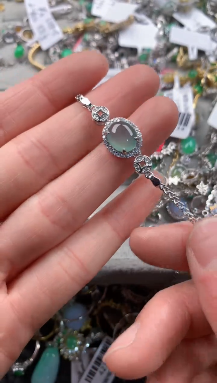 银S925镶嵌戒指翡翠333        6