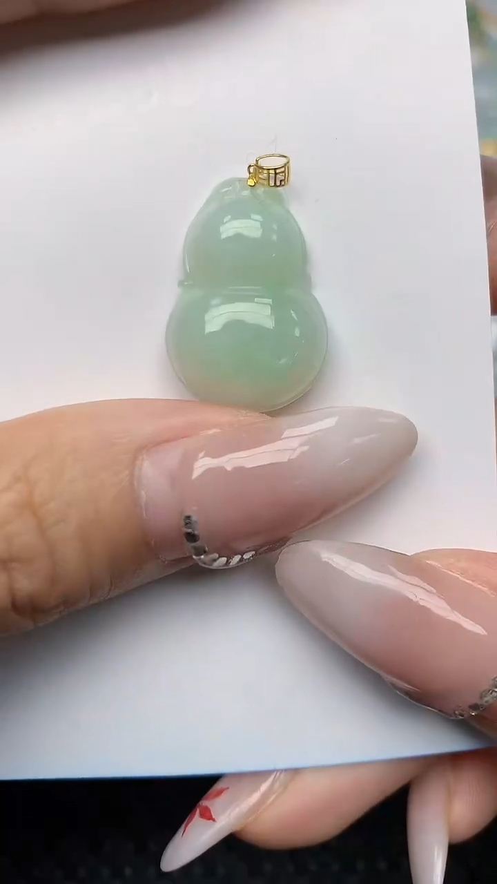 【闪购商品】翡翠颈饰18K金镶嵌天然翡翠A货