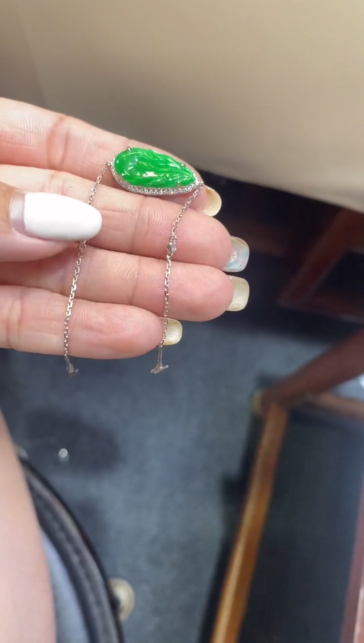 18K金镶嵌手链翡翠手链