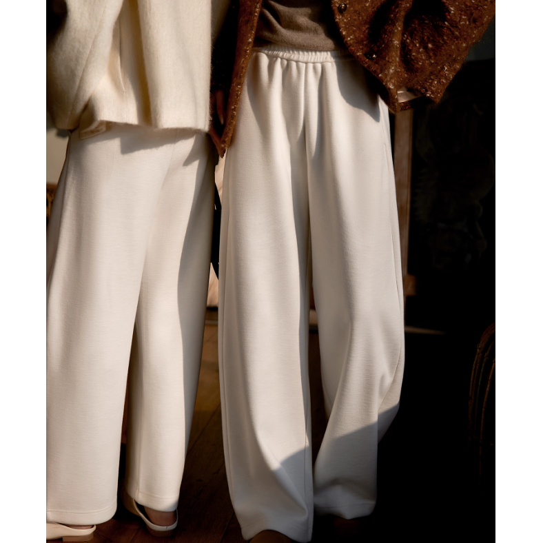 宝藏裤2.0版【糯糯肌理】含羊绒松紧腰双版本茧型休闲裤KZH865134VG