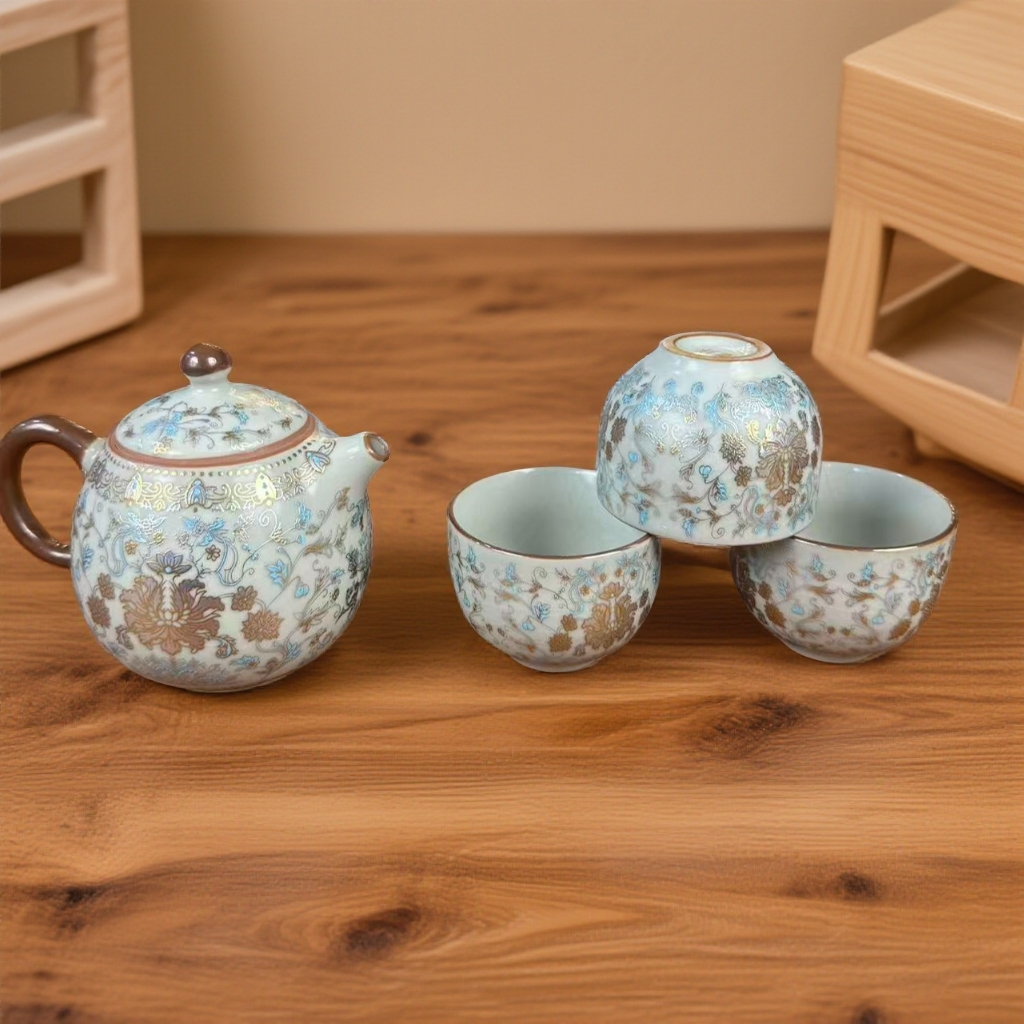 山海明珠 一壶三杯户外便携式家用旅行茶具