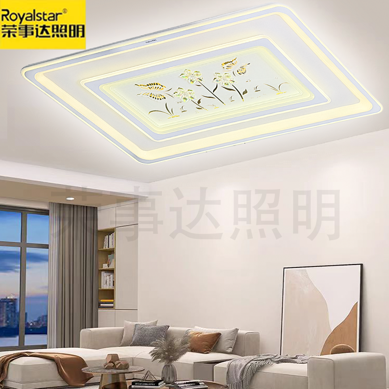 荣事达品牌新款蝶恋花水晶客厅灯轻奢大气超亮LED吸顶灯大厅灯具
